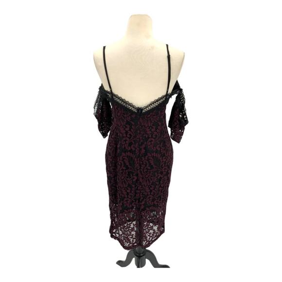Bardot Taegen Lace Midi Dress Wine Black Size 10 NWOT $139 MSRP - Picture 11 of 11